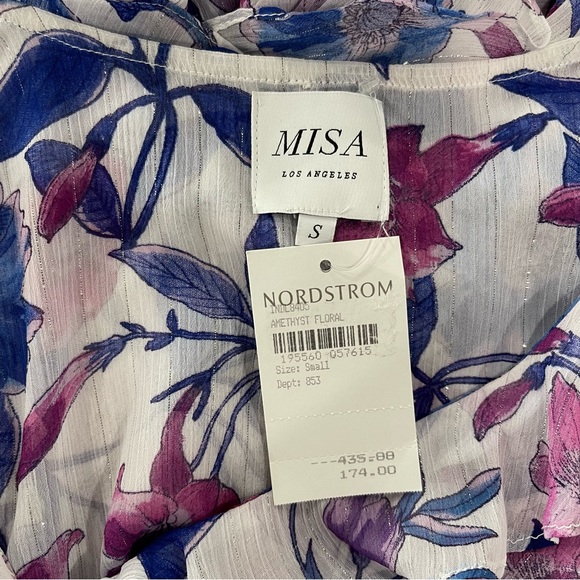 NWT MISA Los Angeles Karina Floral Ruffle Midi Dress - Picture 14 of 15